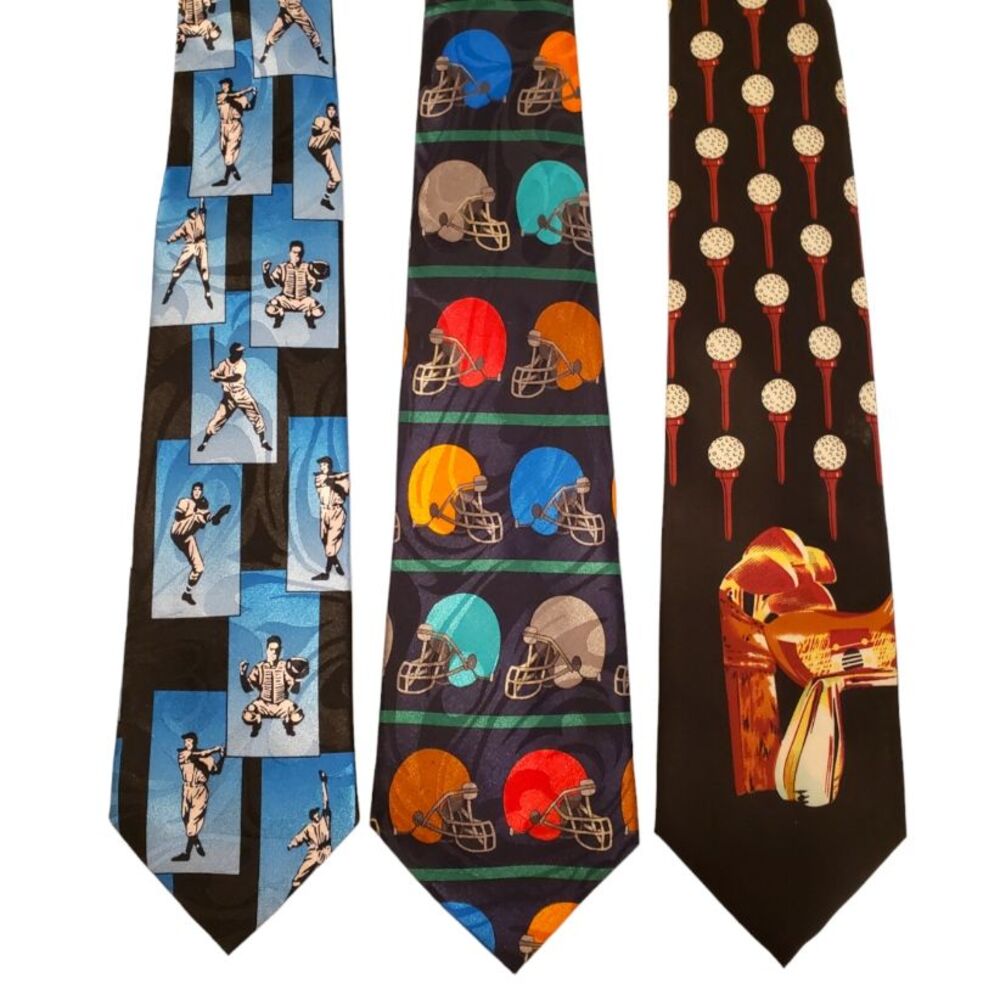 Baseball Football Golf Sports Ties #103 - Lot of 3 Novelty Neckties NWT Clearanc